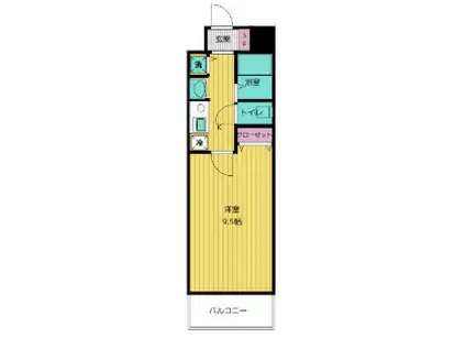 ルシェール葛(1K/7階)の間取り写真