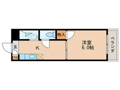 サンシティ青山(1K/1階)の間取り写真