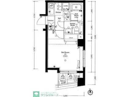 AXAS高円寺(1K/2階)の間取り写真