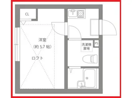 ブルーム(1K/3階)の間取り写真