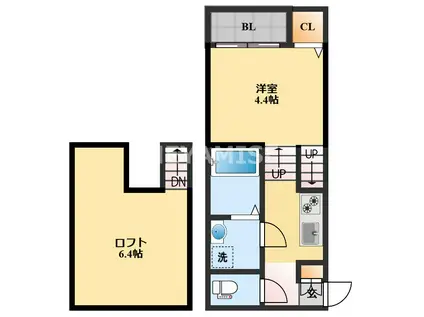 MODERN PALAZZO 小船越 SUNNY HILL(1SK/2階)の間取り写真