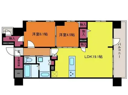 ザ・プレミア(2LDK/2階)の間取り写真