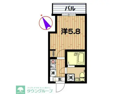 MS日吉ハイム(1K/1階)の間取り写真