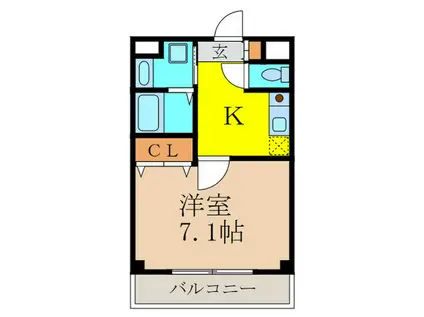 BLUE PEARL御影(1K/3階)の間取り写真