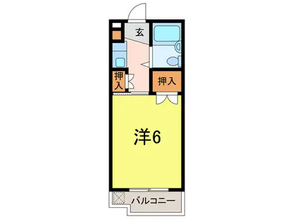 エステート池浦(1K/2階)の間取り写真