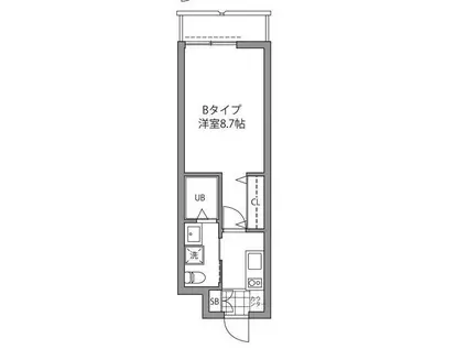 SASARA八幡山(1K/2階)の間取り写真