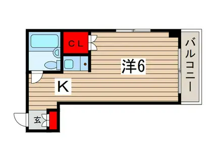 スコレー轟(1K/2階)の間取り写真