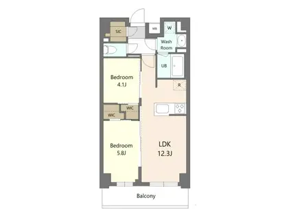 S-RESIDENCE東浦和AGUA(2LDK/3階)の間取り写真