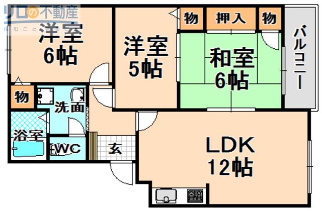 ファミール池尻(3LDK/1階)の間取り写真