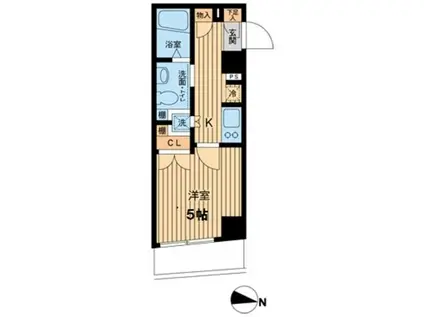 エスティメゾン武蔵小山(1K/4階)の間取り写真