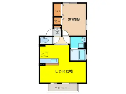 クレール天神(1LDK/1階)の間取り写真