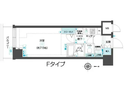 フェニックス武蔵関参番館(1K/3階)の間取り写真