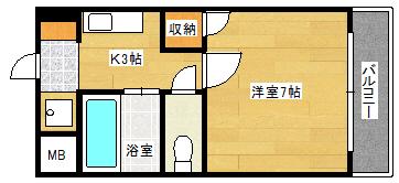 セレーヌ品川(1K/4階)の間取り写真