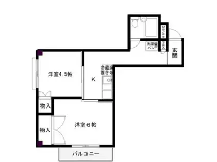 メゾンローリエ(2K/1階)の間取り写真