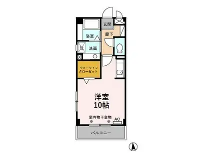 アバンウェル荒川(ワンルーム/2階)の間取り写真