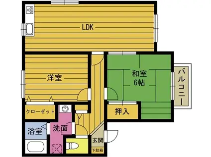 サンセールMAKI(2LDK/1階)の間取り写真