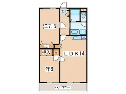 SUNVERL(2LDK/4階)の間取り写真