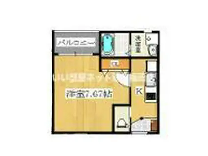 GROOVE姫里(1K/2階)の間取り写真