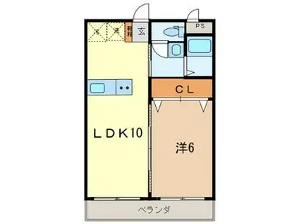 フローレス七番館 913813(1LDK/3階)の間取り写真