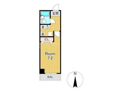 T・Oコーポ石山A棟(1K/3階)の間取り写真