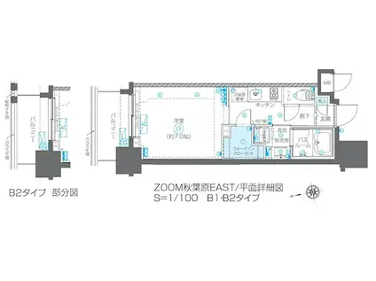 ZOOM秋葉原イースト(1K/6階)の間取り写真
