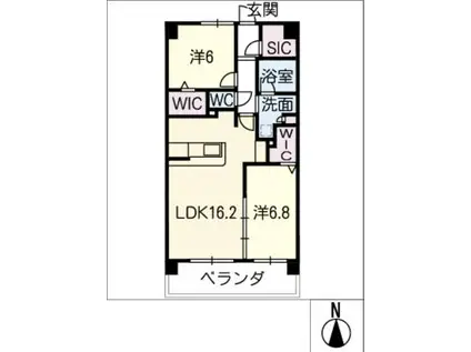 ノルシャトー(2LDK/4階)の間取り写真