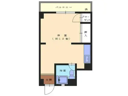 リバーサイド青戸(ワンルーム/2階)の間取り写真