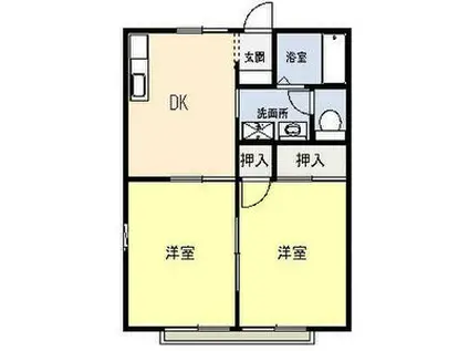 コーポ白金(2DK/1階)の間取り写真