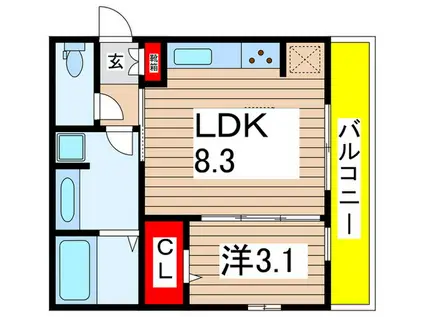 MK ONE(1LDK/3階)の間取り写真