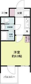 セレニテフラン新大阪(1K/4階)の間取り写真