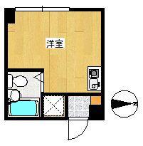 秀合ビル(ワンルーム/5階)の間取り写真