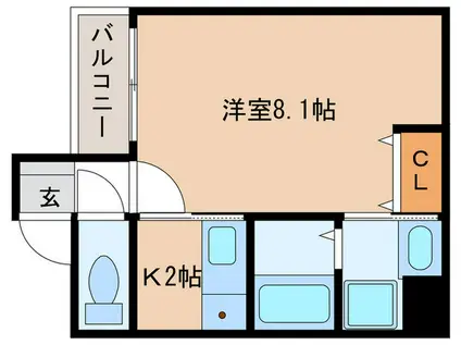 サンライズ姪浜(1K/1階)の間取り写真