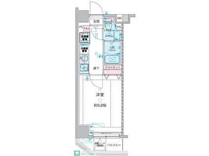 GENOVIA西川口IV(1K/2階)の間取り写真