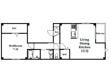 ベルーディア下山手(1LDK/2階)の間取り写真
