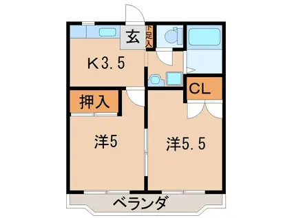 GROOVE(2K/2階)の間取り写真