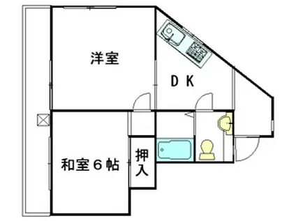倭ハイツ(2DK/2階)の間取り写真