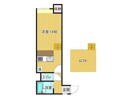 プリムローズ(ワンルーム/2階)の間取り写真