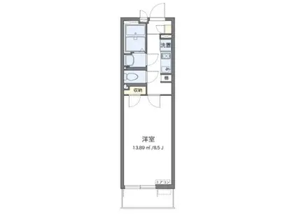 クレイノレジデンス矢上(1K/1階)の間取り写真