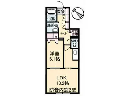 メゾン・カンフリエ井口(1LDK/1階)の間取り写真