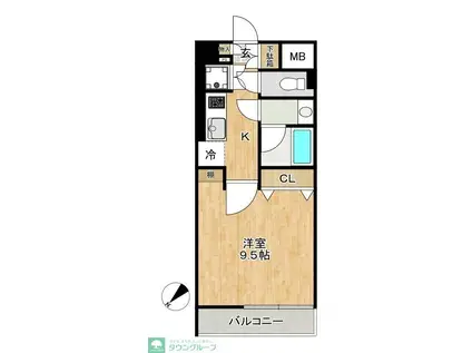 イーストヒルズ2000(1K/3階)の間取り写真