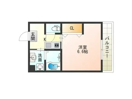 ヴィラナリー西九条(1K/3階)の間取り写真