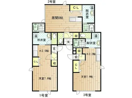 OLIVEIII(ワンルーム/1階)の間取り写真