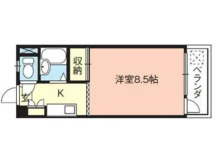 ハーモニーコート(1K/3階)の間取り写真