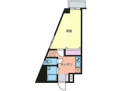 ペルシー西新宿(1K/3階)の間取り写真