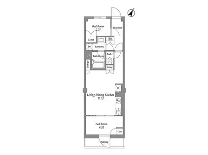 ザ・レジデンス用賀(2LDK/2階)の間取り写真