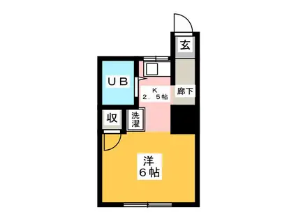 ホーム原田(1K/2階)の間取り写真
