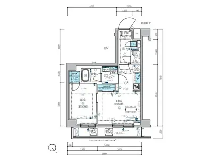 メインステージ板橋志村III(1LDK/2階)の間取り写真