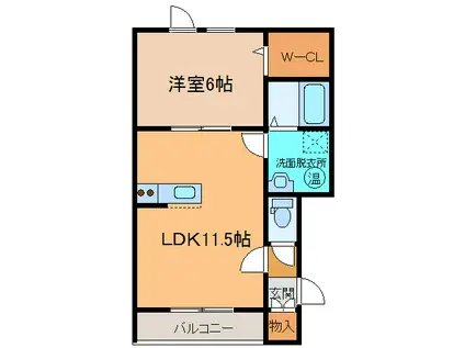KIRARIII(1LDK/1階)の間取り写真