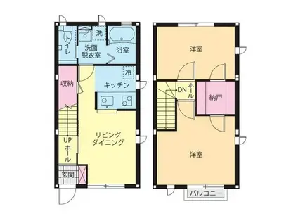 PRINTEMPS(2DK/1階)の間取り写真