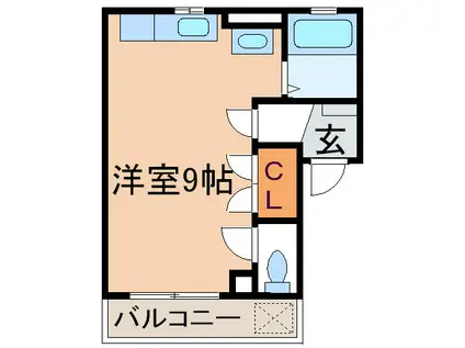 ウィンベル栄(ワンルーム/3階)の間取り写真